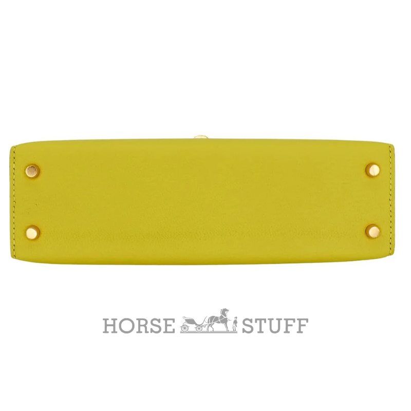 Hermès Kelly Sellier Mini II Special Order HSS Jaune Citron / Rose Sakura Chevre RGHW