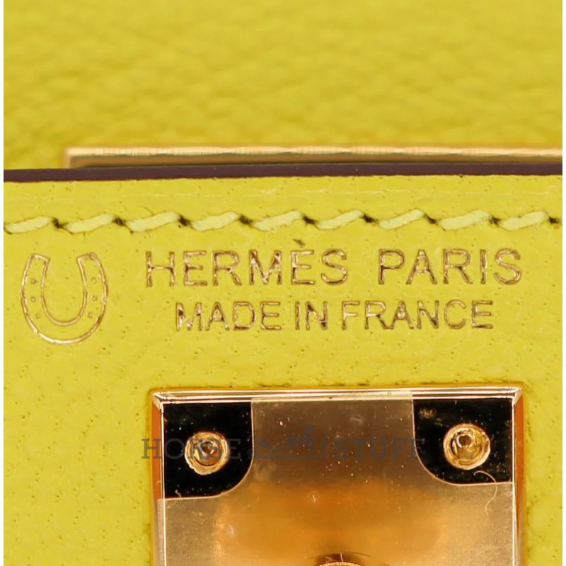 Hermès Kelly Sellier Mini II Special Order HSS Jaune Citron / Rose Sakura Chevre RGHW