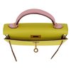Hermès Kelly Sellier Mini II Special Order HSS Jaune Citron / Rose Sakura Chevre RGHW