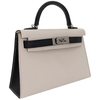 Hermès Kelly Sellier Mini II Special Order HSS Nata / Black Chevre PHW
