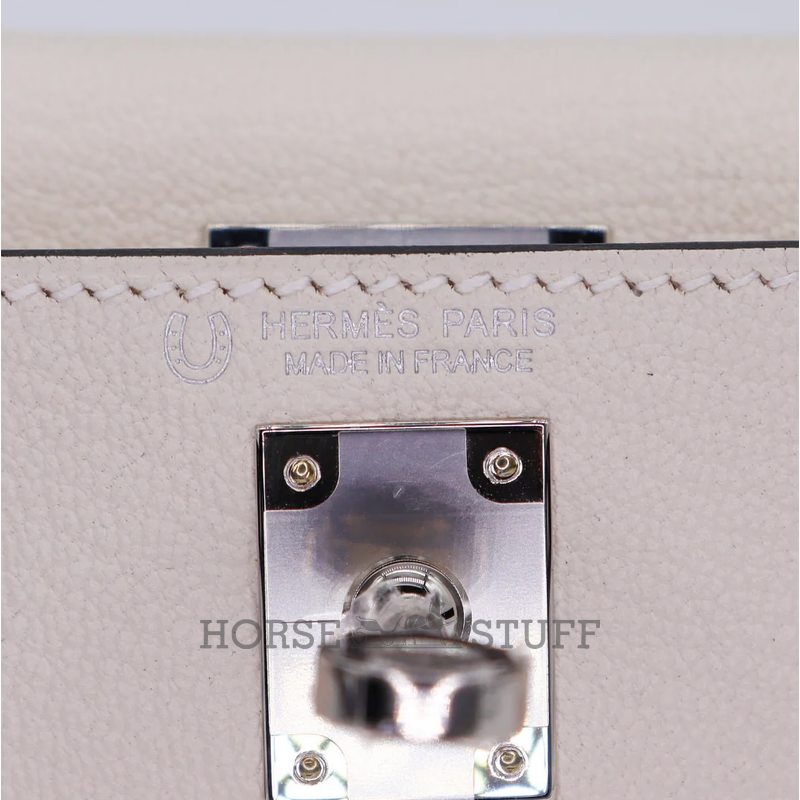 Hermès Kelly Sellier Mini II Special Order HSS Nata / Black Chevre PHW