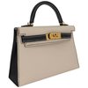 Hermès Kelly Sellier Mini II Special Order HSS Nata / Black Epsom GHW