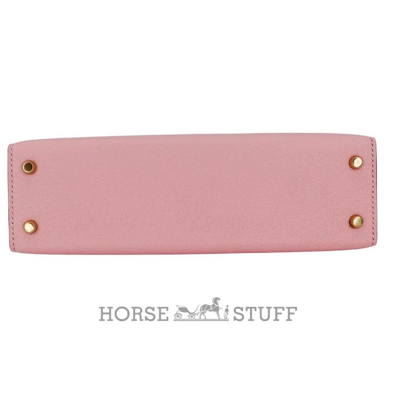 Hermès Kelly Sellier Mini II Special Order HSS Rose Sakura / Blue Brume Epsom Permabrass HW