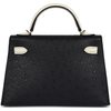 Hermès Kelly Sellier Mini II Special Order HSS Black / Beton Ostrich Permabrass HW