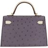Hermès Kelly Sellier Mini II Special Order HSS Gris Asphalt / Beton Ostrich Permabrass HW