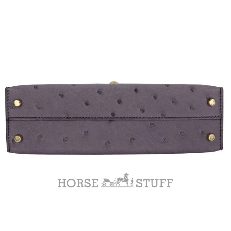 Hermès Kelly Sellier Mini II Special Order HSS Gris Asphalt / Beton Ostrich Permabrass HW