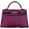 Hermès Kelly Sellier Mini II Touch Anemone Madame / Amethyst Lisse Crocodile Alligator GHW