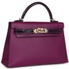 Hermès Kelly Sellier Mini II Touch Anemone Madame / Amethyst Lisse Crocodile Alligator GHW