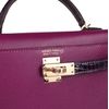 Hermès Kelly Sellier Mini II Touch Anemone Madame / Amethyst Lisse Crocodile Alligator GHW