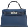 Hermès Kelly Sellier Mini II Touch Blue Sapphire Madame / Shiny Crocodile Alligator PHW