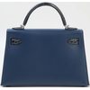 Hermès Kelly Sellier Mini II Touch Blue Sapphire Madame / Shiny Crocodile Alligator PHW