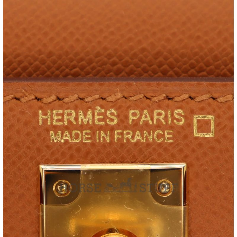 Hermès Kelly Sellier Mini II Touch Gold Madame / Miel Shiny Crocodile Alligator GHW