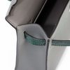Hermès Kelly Sellier Mini II Touch Gris Meyer Madame / Vert Fonce Shiny Crocodile Alligator PHW