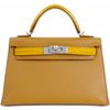 Hermès Kelly Sellier Mini II Touch Sesame Madame / Jaune Ambre Shiny Crocodile Alligator PHW