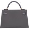 Hermès Kelly Sellier Mini II Touch Graphite Madame / Ardoise Shiny Niloticus Lizard GHW