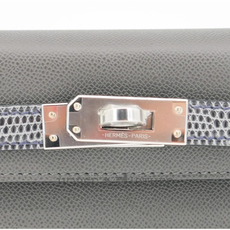Hermès Kelly Sellier Mini II Touch Graphite Madame / Ardoise Shiny Niloticus Lizard PHW