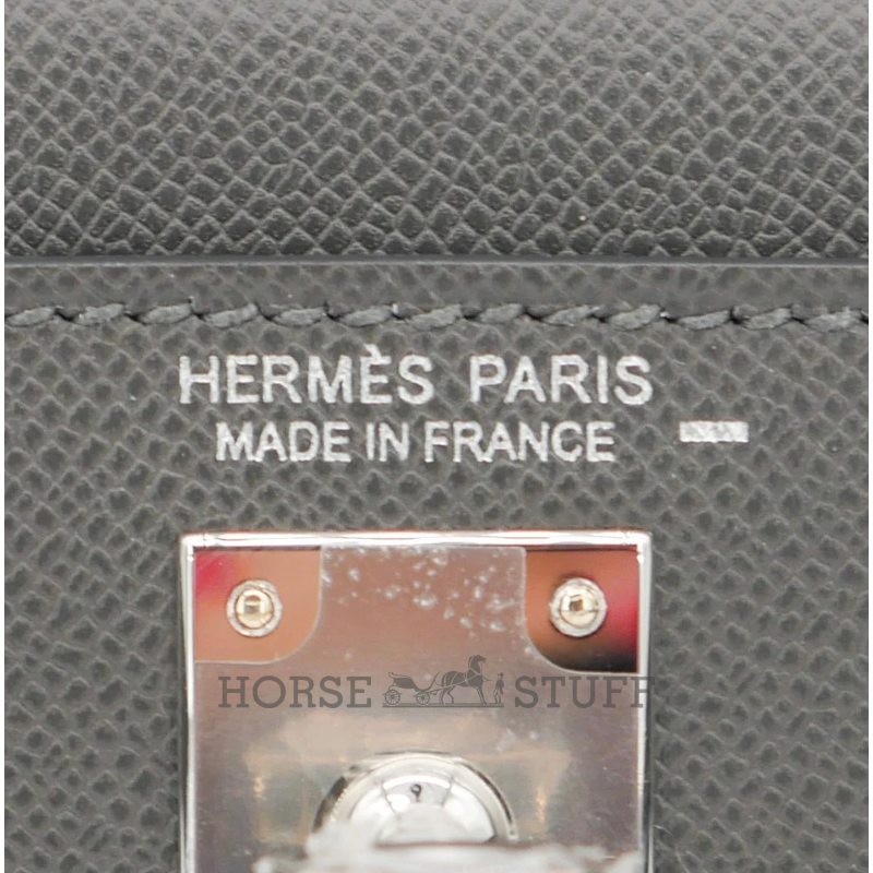 Hermès Kelly Sellier Mini II Touch Graphite Madame / Ardoise Shiny Niloticus Lizard PHW