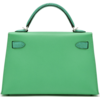 Hermès Kelly Sellier Mini II Touch Vert Comics Madame / Menthe Shiny Niloticus Lizard PHW