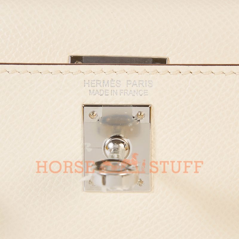 Hermès Kelly Sellier Mini II Limited Edition Tricolor Nata / Jaune Poussin / Sesame Epsom PHW