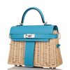 Hermes Kelly Limited Edition Picnic Mini Blue de Nord Swift and Osier PHW