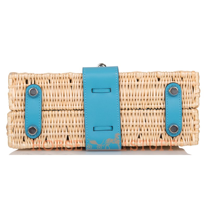 Hermes Kelly Limited Edition Picnic Mini Blue de Nord Swift and Osier PHW