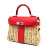 Hermès Kelly Limited Edition Picnic Mini Rouge de Coeur Swift and Osier PHW