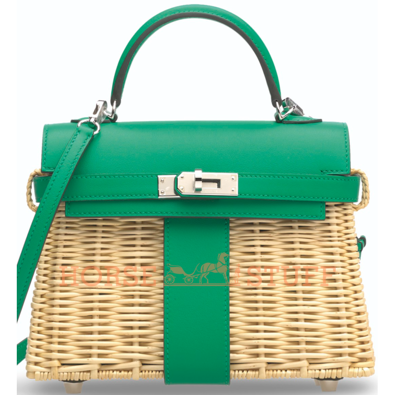 Hermes Kelly Limited Edition Picnic Mini Vert Verone Swift and Osier PHW