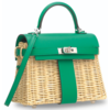 Hermes Kelly Limited Edition Picnic Mini Vert Verone Swift and Osier PHW