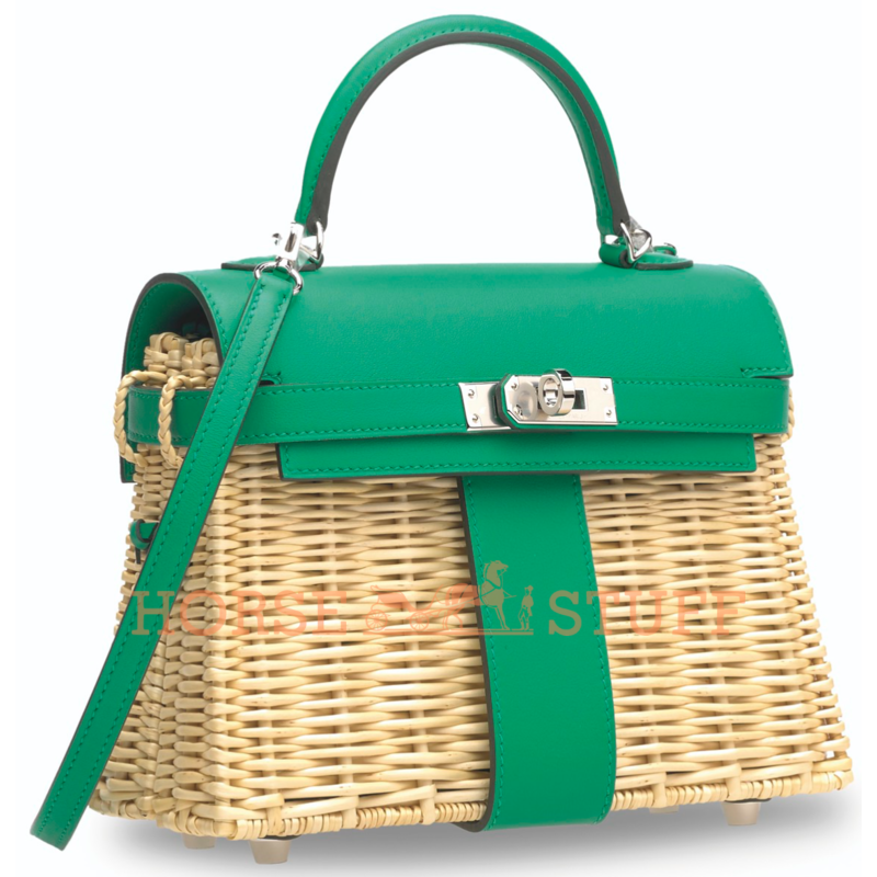 Hermes Kelly Limited Edition Picnic Mini Vert Verone Swift and Osier PHW