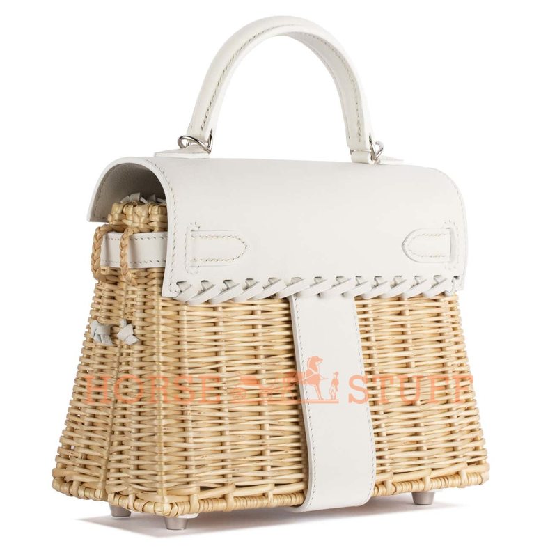 Hermès Kelly Limited Edition Picnic Mini White Swift and Osier PHW