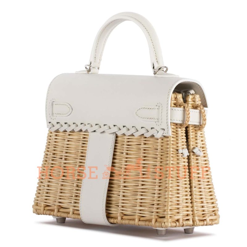 Hermès Kelly Limited Edition Picnic Mini White Swift and Osier PHW