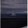 Hermès Kelly Pochette Clutch Blue Indigo Matte Crocodile Alligator GHW