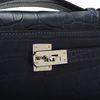 Hermès Kelly Pochette Clutch Blue Indigo Matte Crocodile Alligator PHW