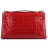 Hermès Kelly Pochette Clutch Black Lisse Crocodile Alligator GHW