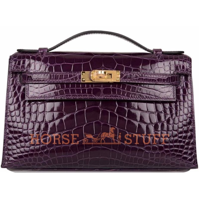Hermès Kelly Pochette Clutch Cassis Lisse Crocodile Alligator GHW from ...