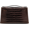 Hermès Kelly Pochette Clutch Cocoan Lisse Crocodile Alligator PHW