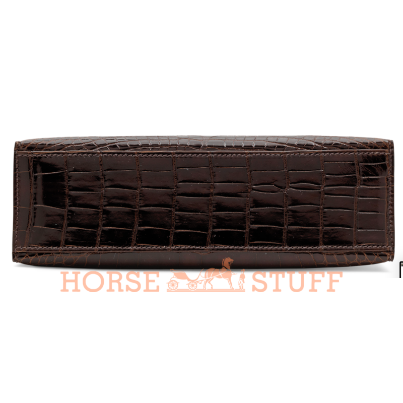 Hermès Kelly Pochette Clutch Cocoan Lisse Crocodile Alligator PHW