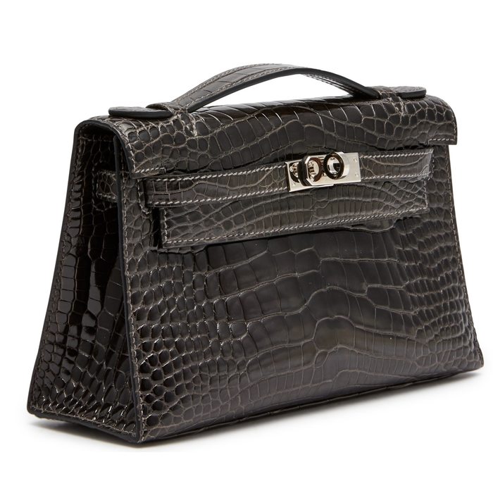 Hermes, Bags, Herms Kelly Pochette Niloticus Crocodile Graphite