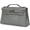 Hermès Kelly Pochette Clutch Gris Ciment Matte Crocodile Alligator PHW