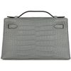 Hermès Kelly Pochette Clutch Gris Ciment Matte Crocodile Alligator PHW