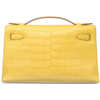 Hermès Kelly Pochette Clutch Mimosa Matte Crocodile Alligator GHW