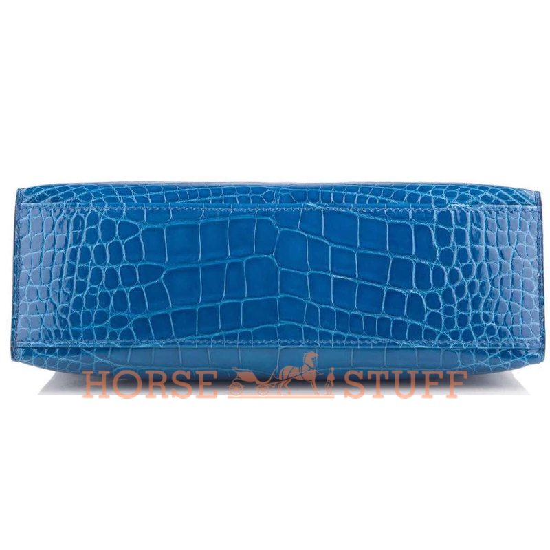 Hermès Kelly Pochette Clutch Mykonos Lisse Crocodile Alligator PHW