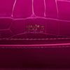 Hermès Kelly Pochette Clutch Rose Scheherazade Lisse Crocodile Alligator GHW