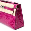 Hermès Kelly Pochette Clutch Rose Scheherazade Lisse Crocodile Alligator PHW