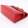 Hermès Kelly Pochette Clutch Rouge de Coeur Shiny Crocodile Alligator GHW