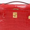 Hermès Kelly Pochette Clutch Rouge de Coeur Shiny Crocodile Alligator GHW