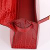 Hermès Kelly Pochette Clutch Rouge de Coeur Shiny Crocodile Alligator GHW