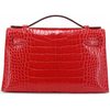 Hermès Kelly Pochette Clutch Rouge de Coeur Shiny Crocodile Alligator GHW