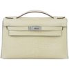 Hermès Kelly Pochette Clutch Vanilla Matte Crocodile Alligator PHW