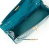 Hermès Kelly Pochette Clutch Vert Bosphore Lisse Crocodile Alligator GHW